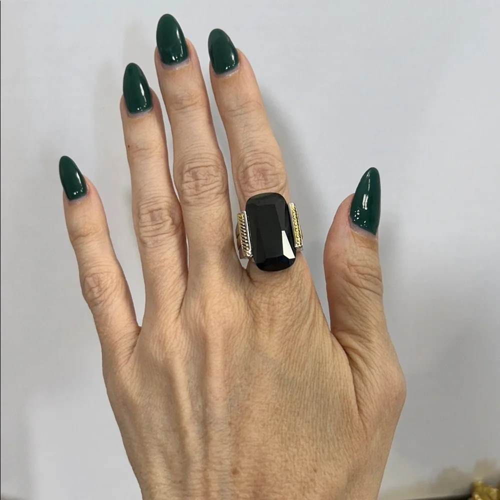 Black Tourmaline and 14KGE Statement Ring